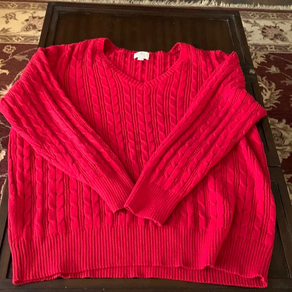 New worn once red sweater size 2x